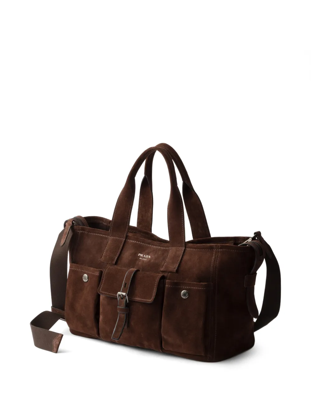 Prada Grote Route suède tas Bruin