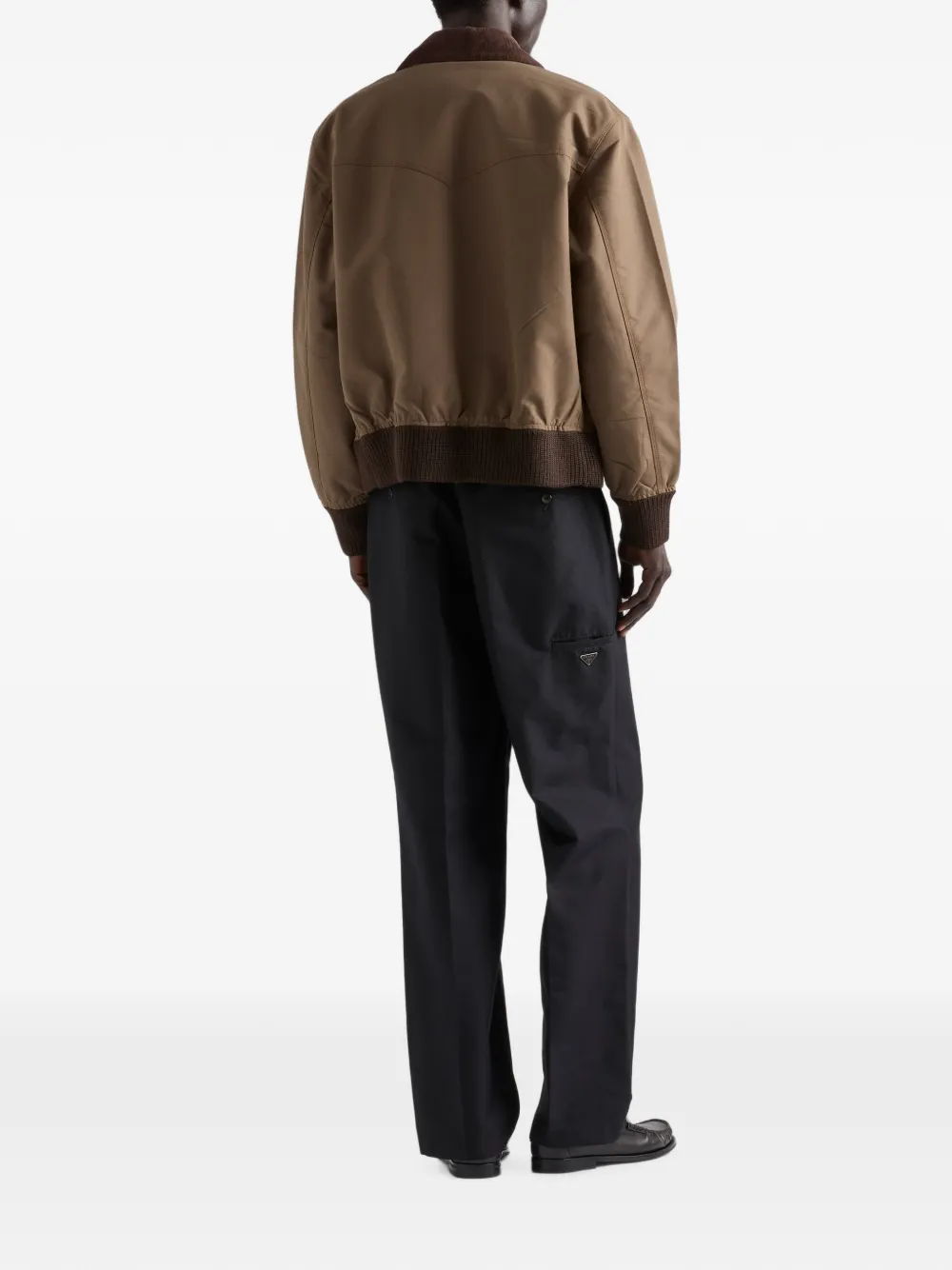 Prada Western jack met ribfluwelen kraag Bruin