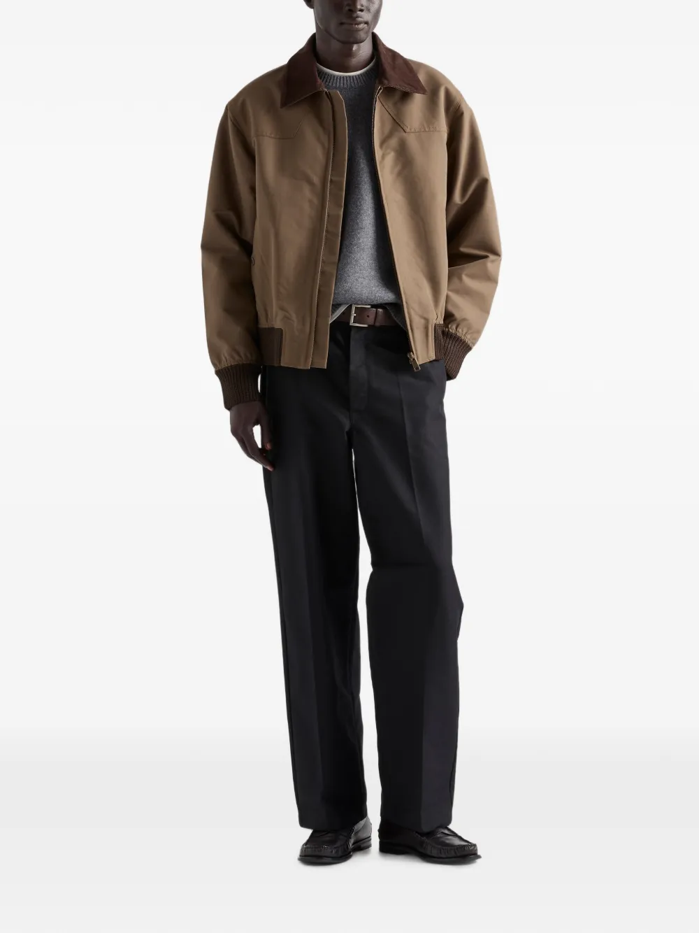 Prada Western jack met ribfluwelen kraag Bruin