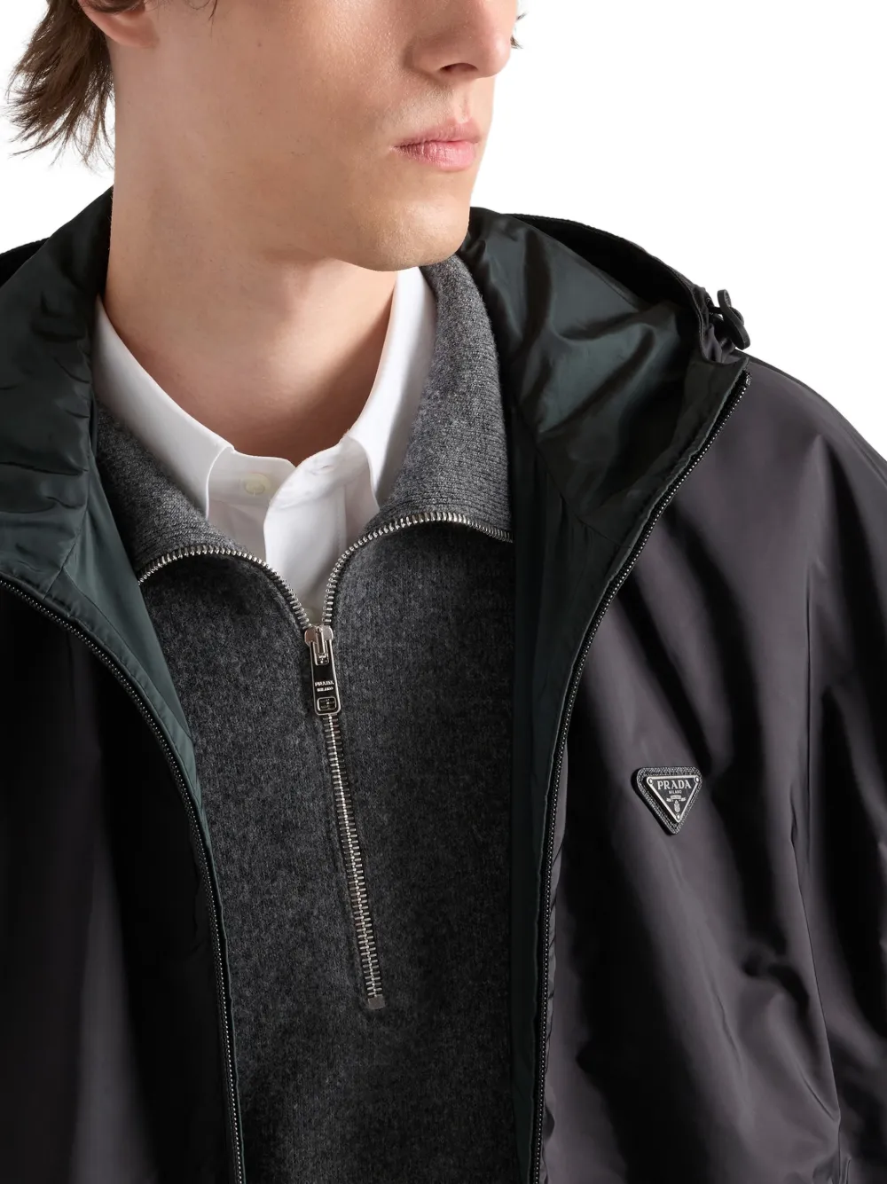 Prada Omkeerbaar Re-Nylon jack Groen