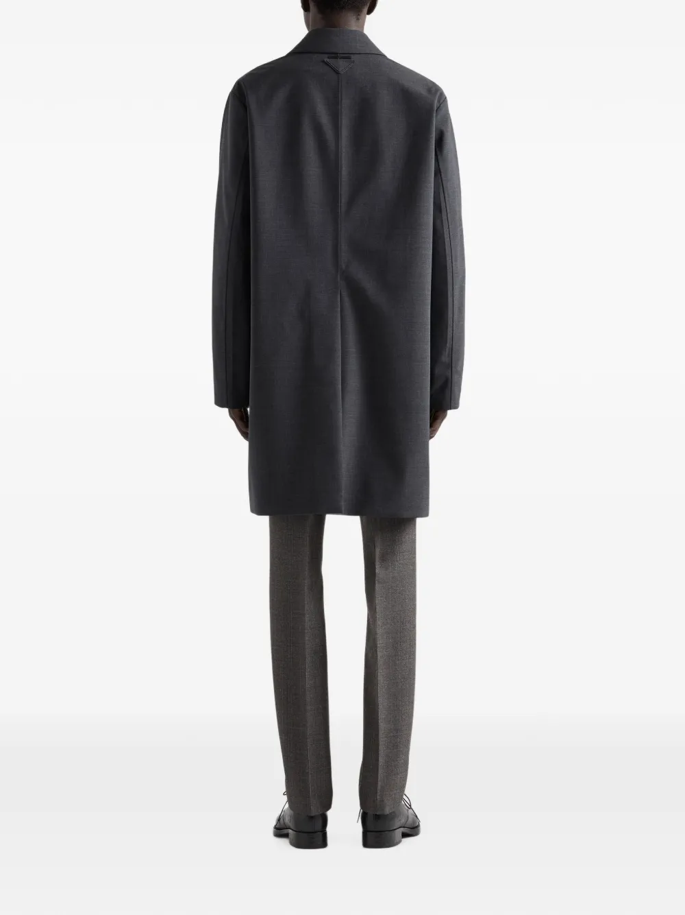 Prada Wollen mantel met enkele rij knopen Grijs