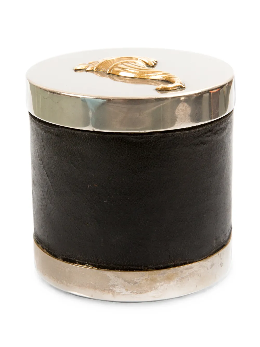 Hermès Pre-Owned 1950s cornucopia-detail leather-panel cigarette box - Schwarz