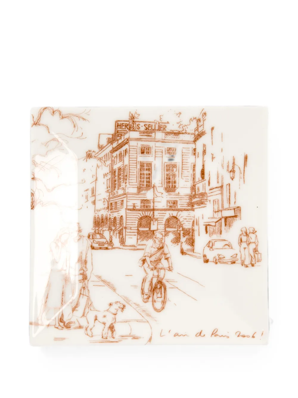Pre-owned Hermes 2006 The Air Of Paris Porcelain Organiser In White