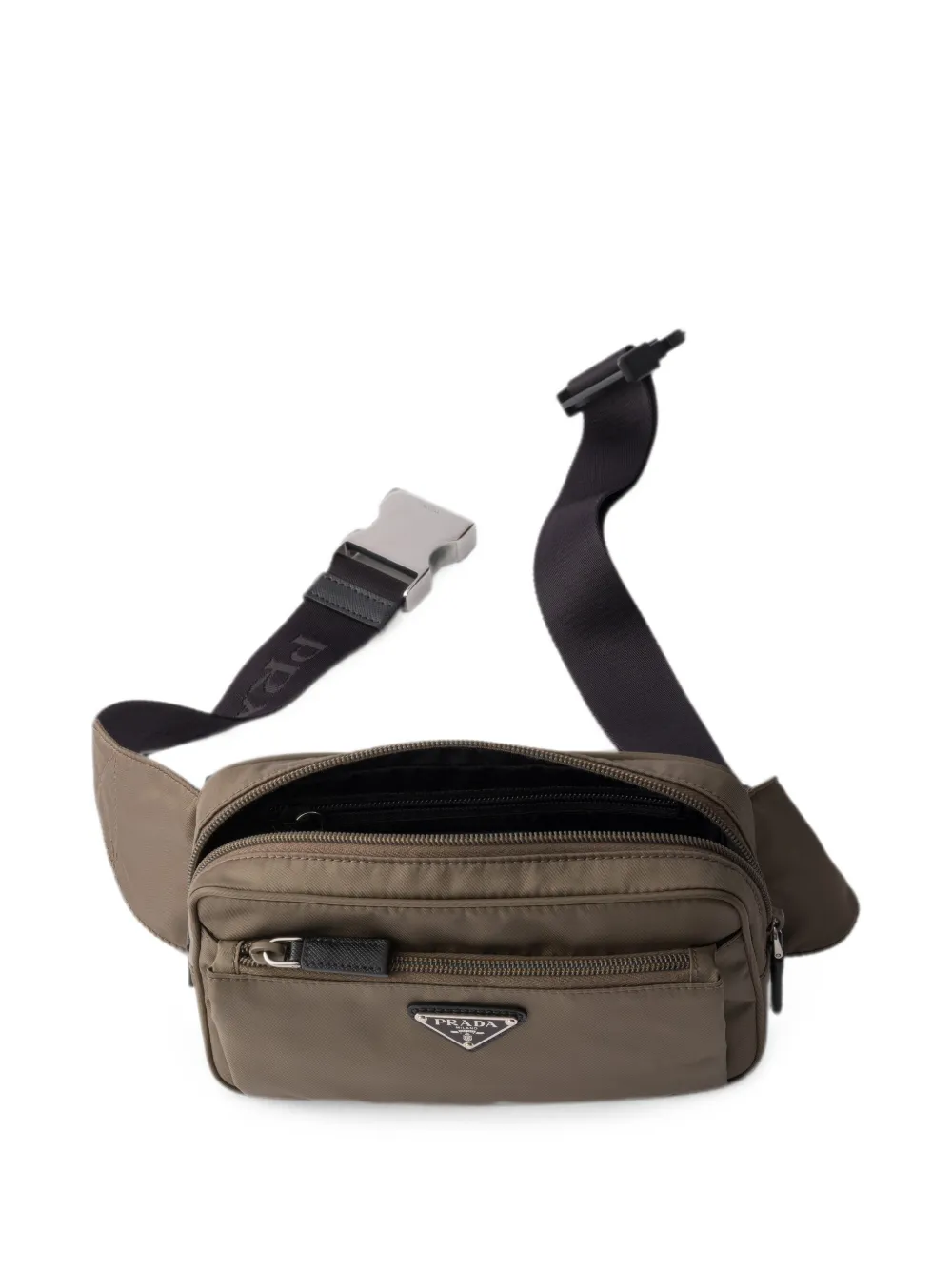 Prada Re-Nylon en Saffiano leren heuptas Grijs
