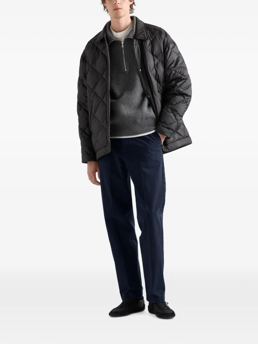 Prada Katoenen geverfde broek Blauw