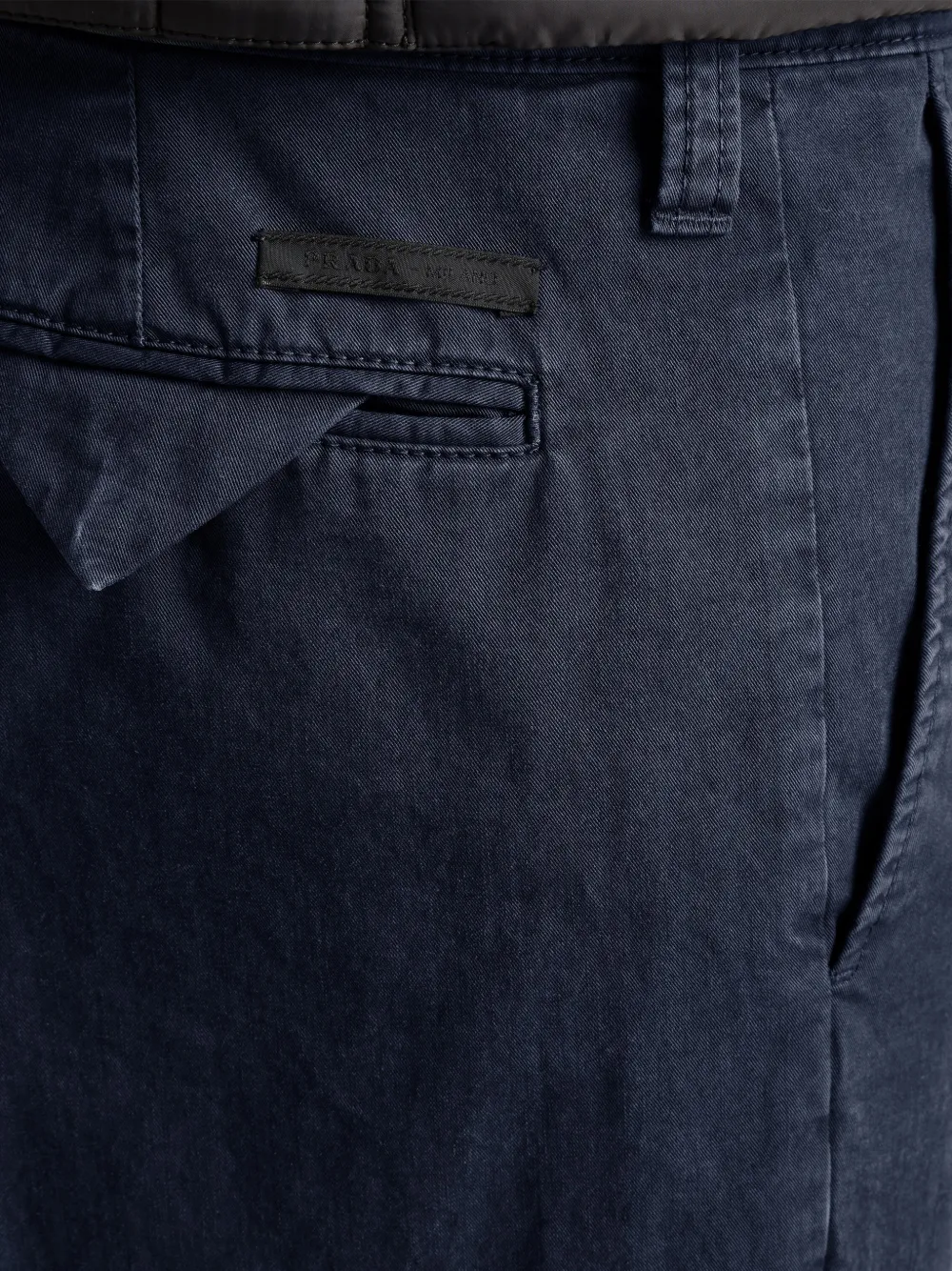 Prada Katoenen geverfde broek Blauw