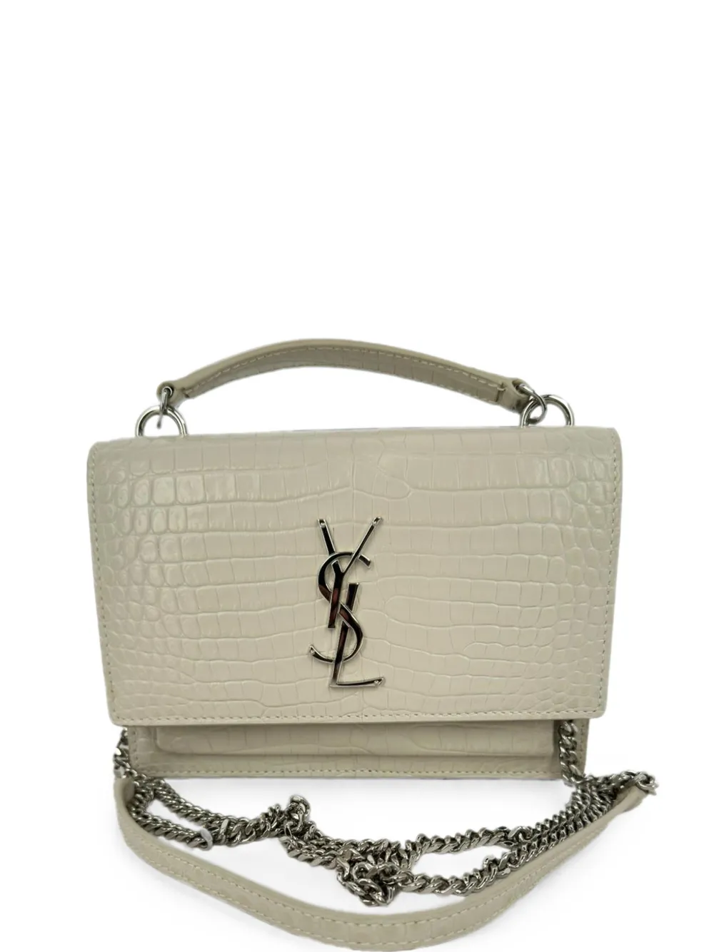Saint Laurent Pre-Owned crocodile-embossed Sunset shoulder bag - Toni neutri