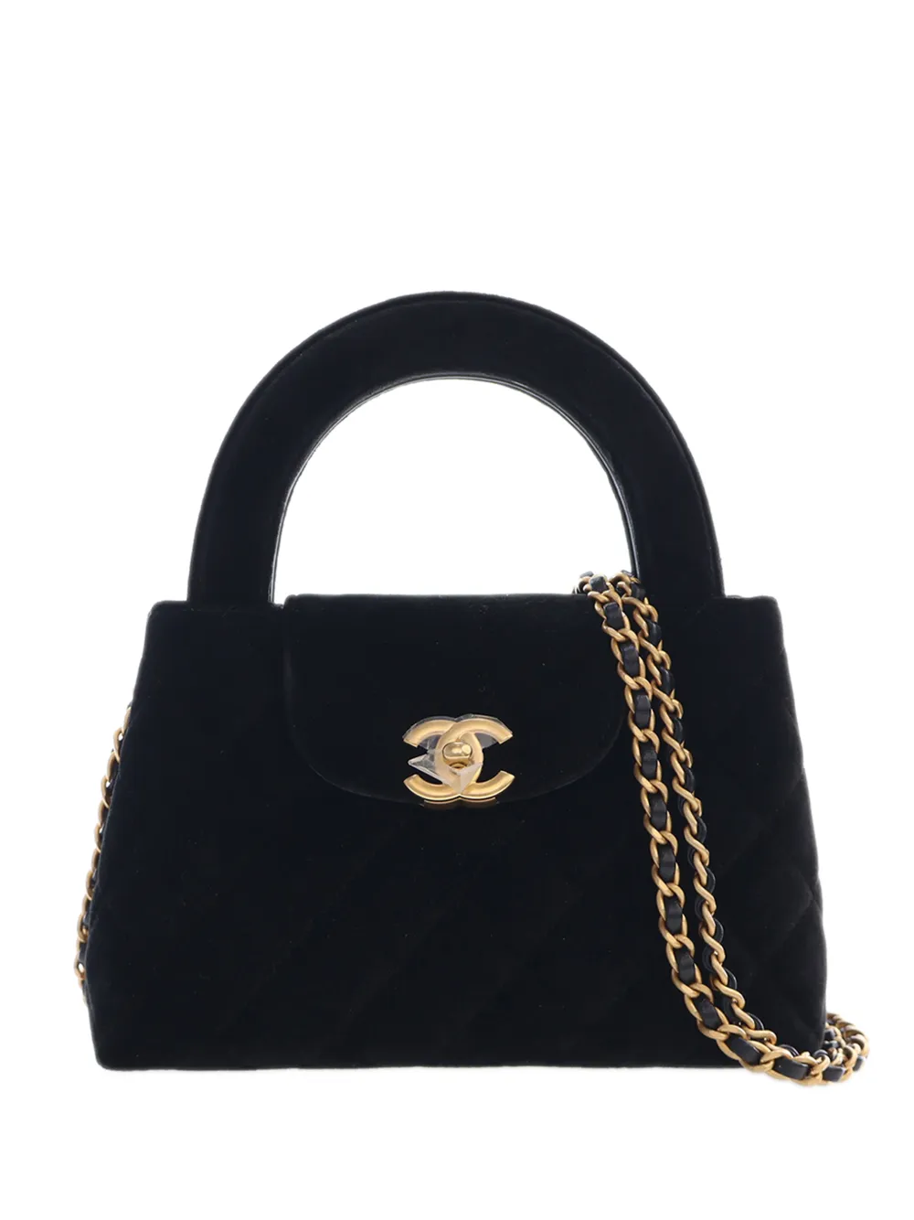 CHANEL Pre-Owned 2021-2026 Nano Velvet Kelly Shopper Bag satchel - Nero
