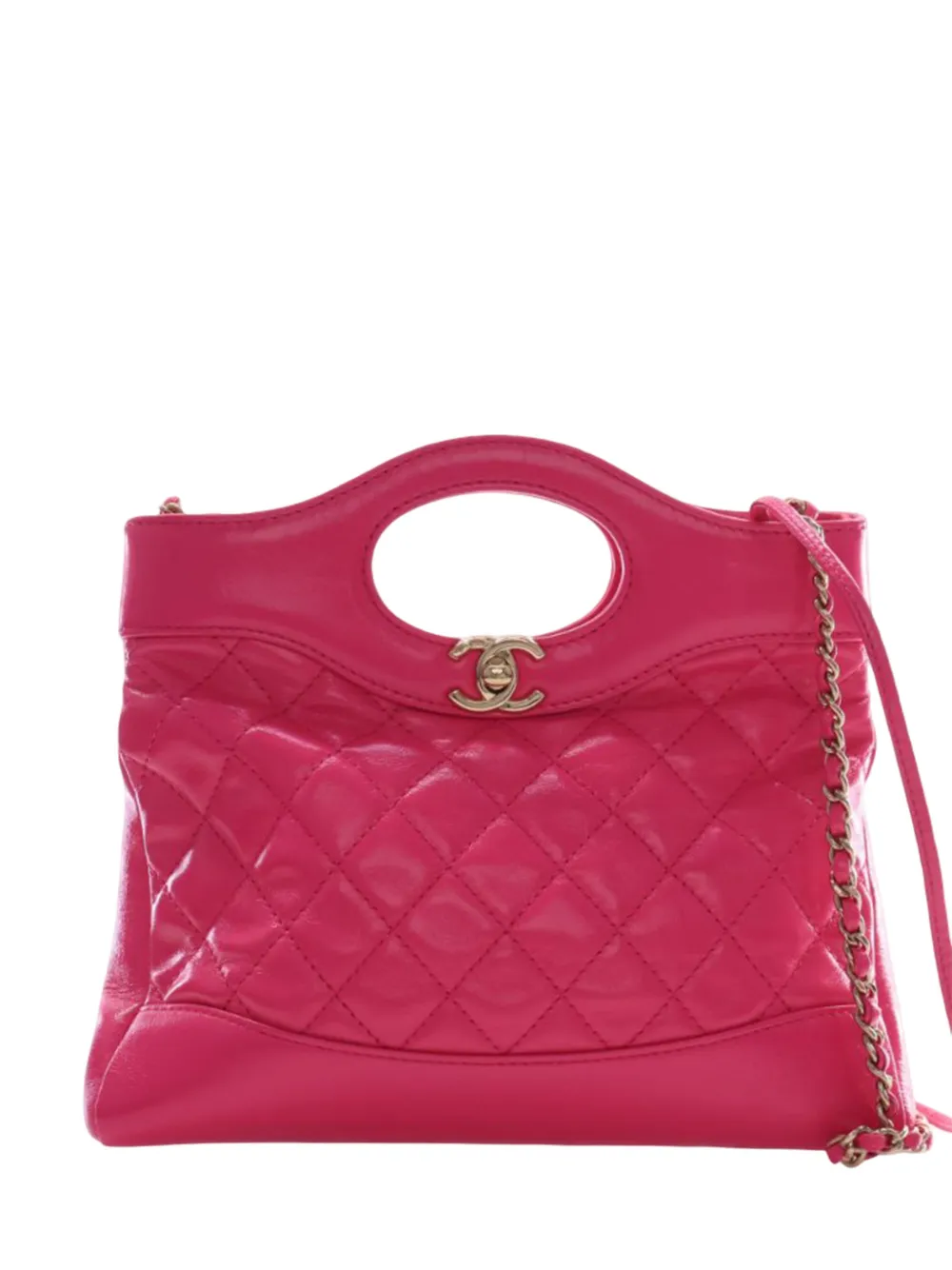CHANEL Pre-Owned 2021-2026 Large Quilted Glazed Calfskin 31 Shopping Bag satchel - Rosa