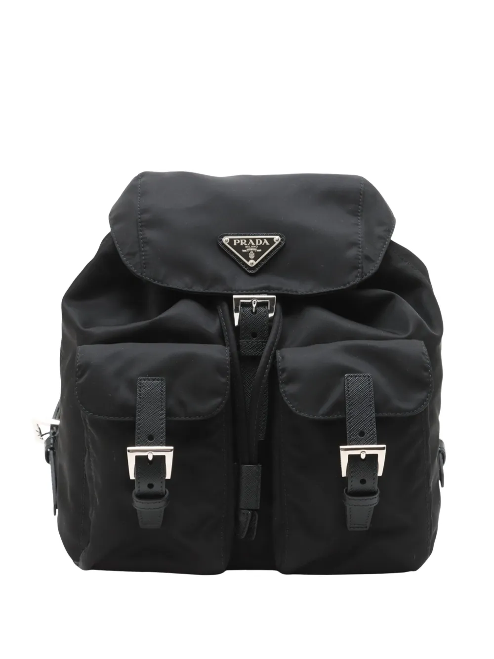 Prada Pre-Owned 2013-2026 Saffiano Trimmed Tessuto backpack - Schwarz