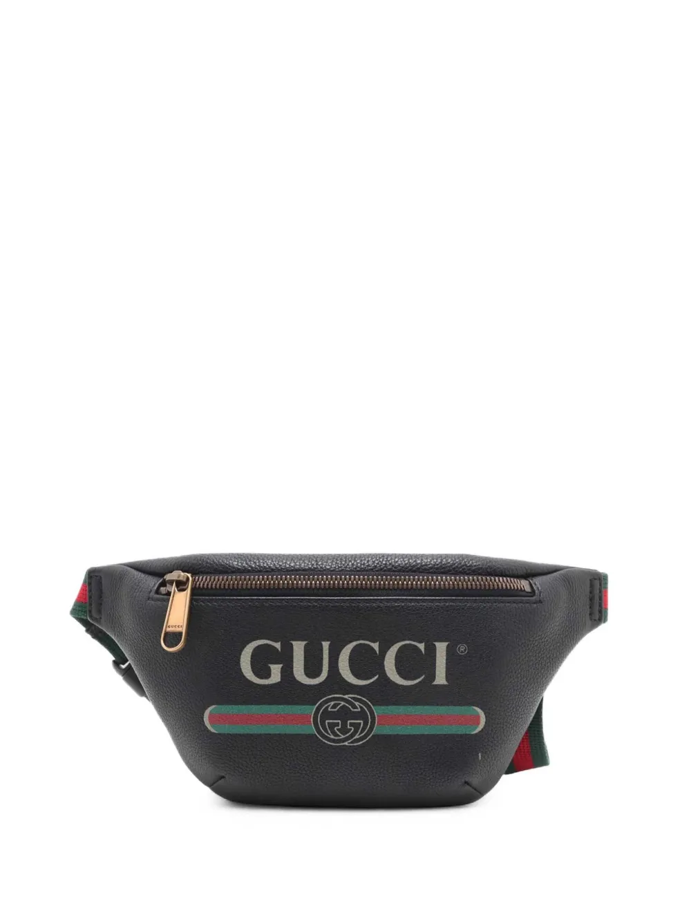 Gucci Pre-Owned 2000-2015 Small Grained Calfskin Web Logo belt bag - Schwarz