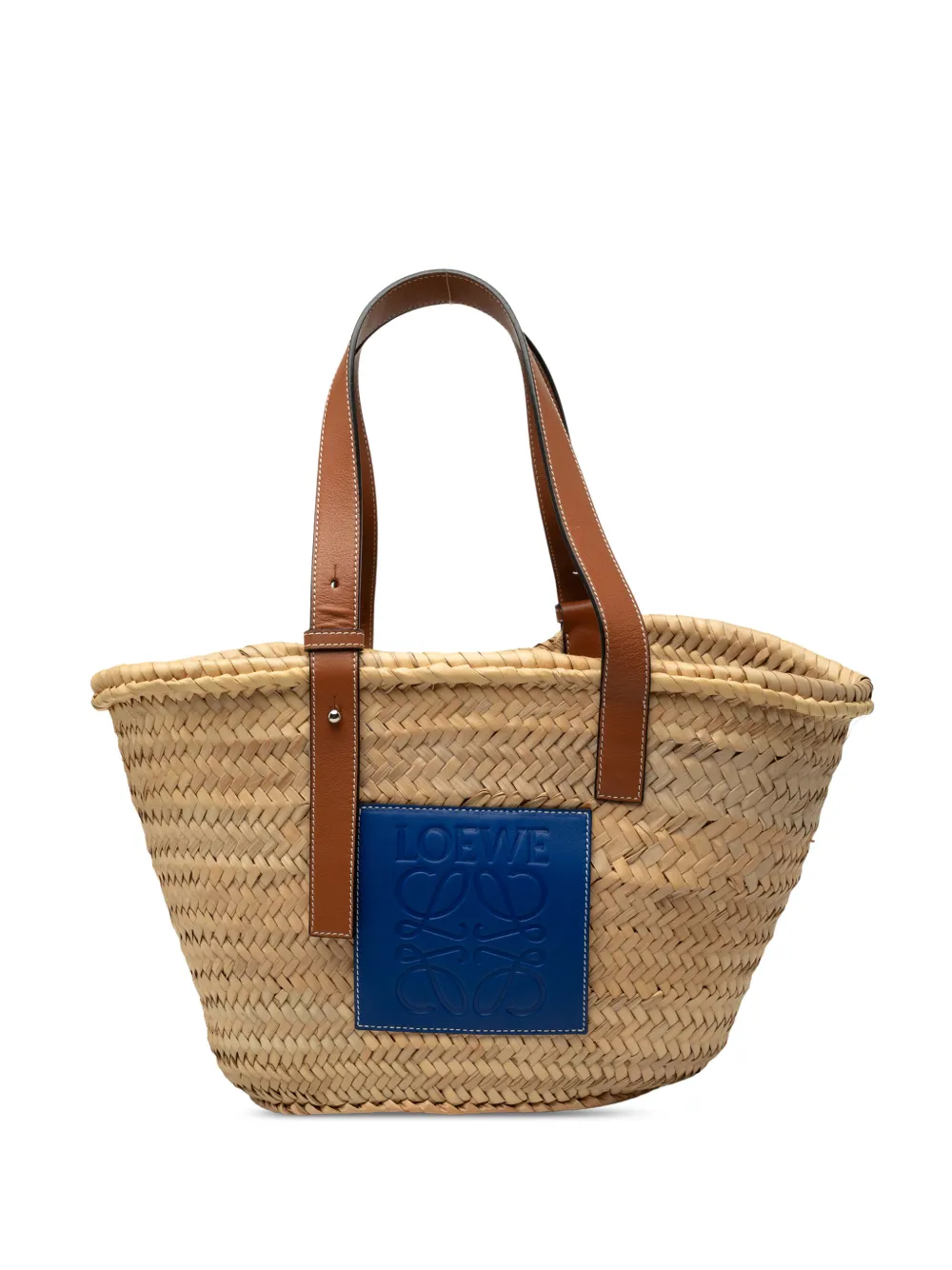 Loewe Pre-Owned 2019 Medium Raffia Anagram Basket tote bag - Nude