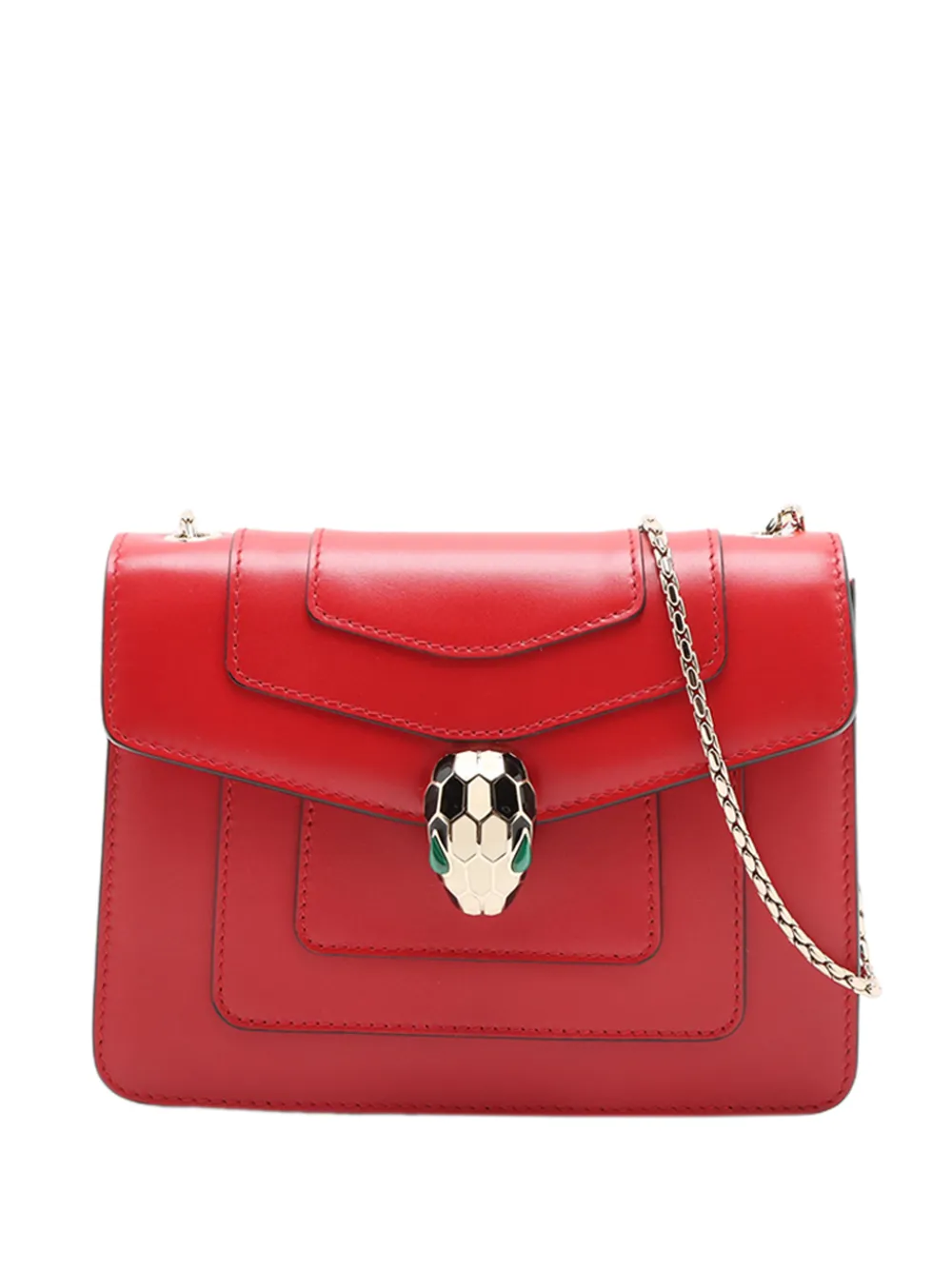Bvlgari Pre-Owned 2010-2026 Small Leather Square Serpenti Forever Chain crossbody bag - Rot