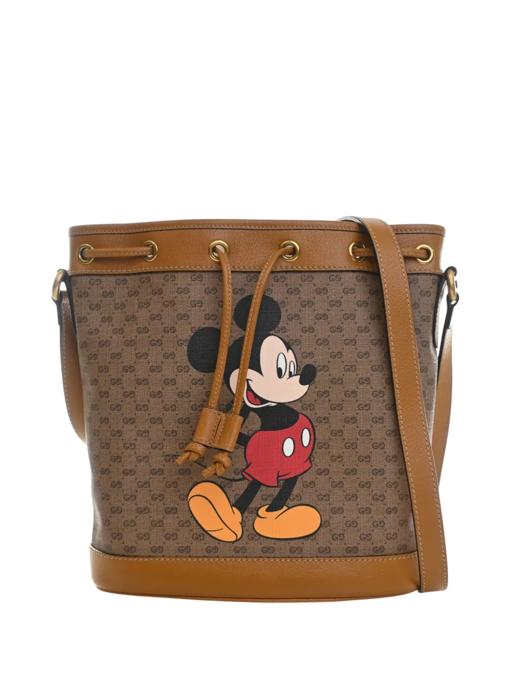 Gucci Pre-Owned 2016-2026 Micro GG Supreme Mickey Mouse bucket bag - Toni neutri