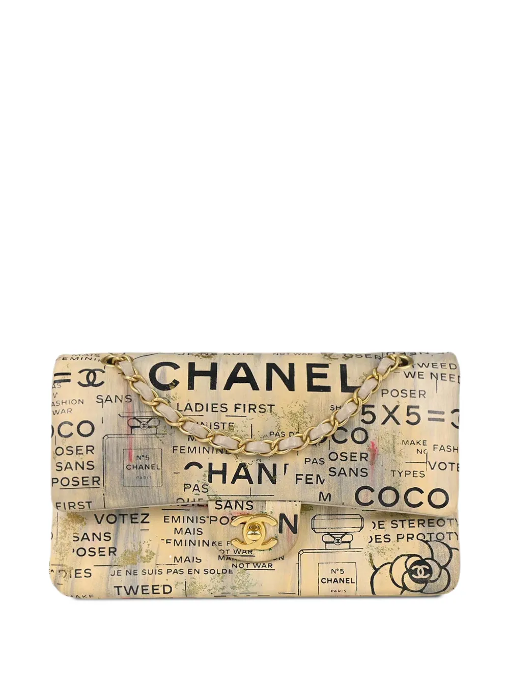 CHANEL Pre-Owned 2015 medium Newspaper Classic Double Flap shoulder bag - Toni neutri