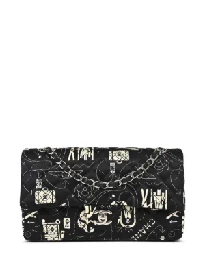 CHANEL Pre-Owned 2002 ココプリント ダブルフラップ ショルダーバッグ