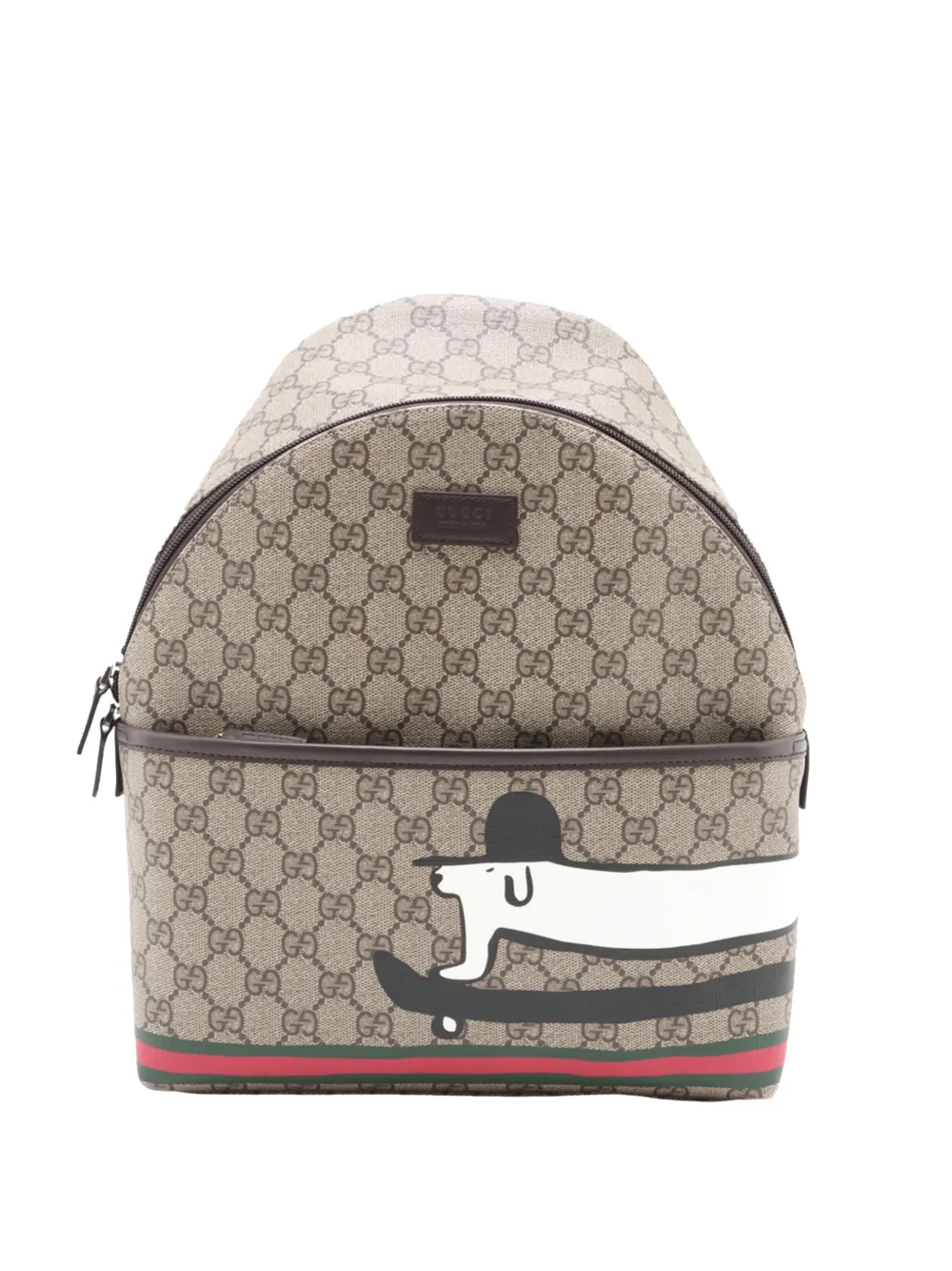 Gucci Pre-Owned 2016-2026 Kids GG Supreme Web Dog backpack - Nude