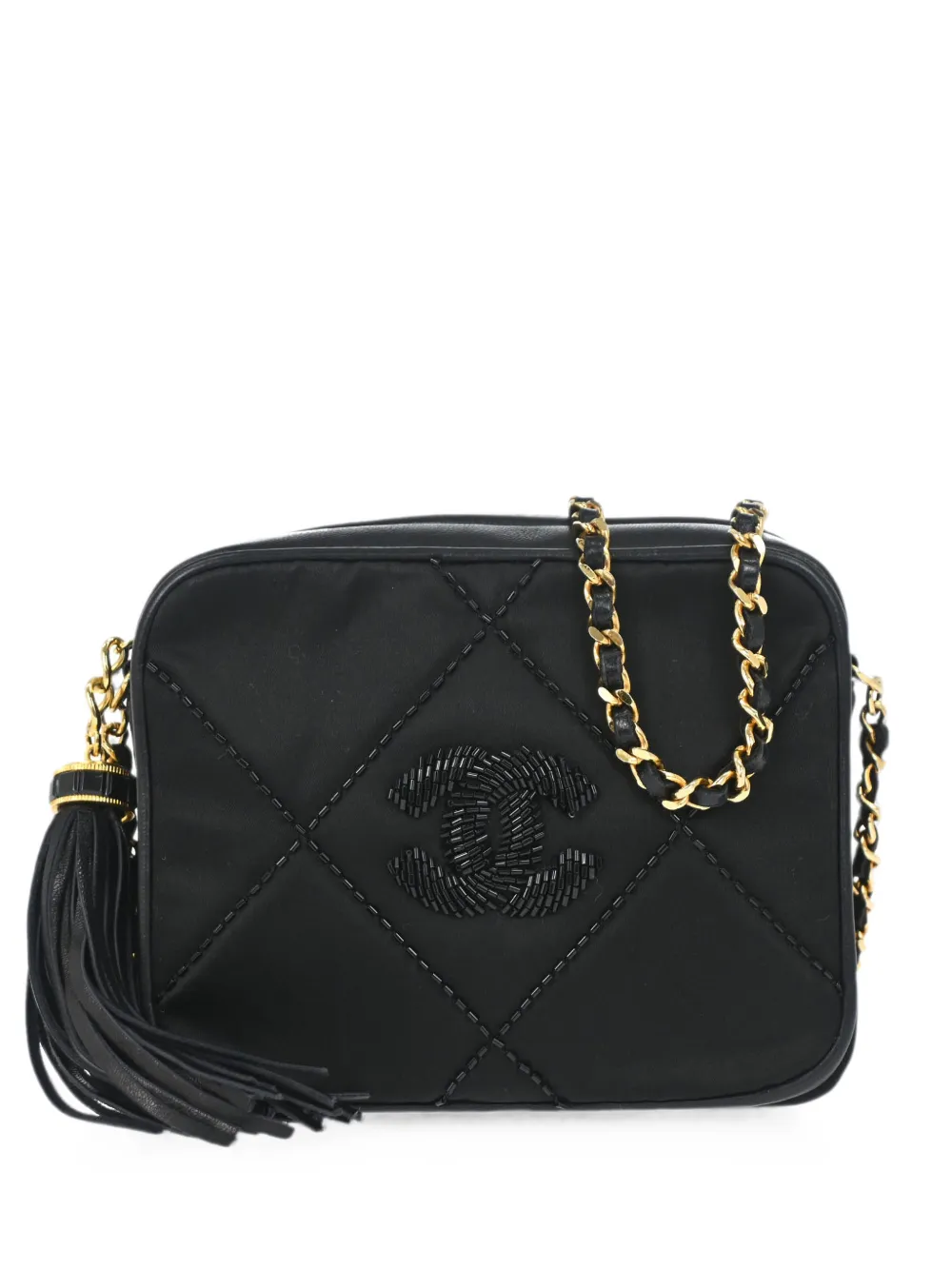CHANEL Pre-Owned 1989-1991 beaded shoulder bag - Schwarz