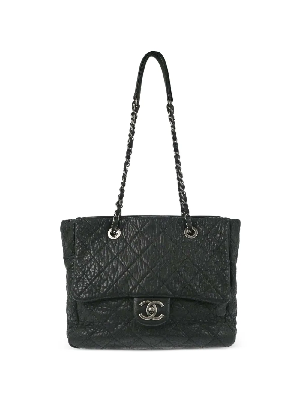 CHANEL Pre-Owned 2015-2016 quilted CC turn-lock tote bag - Black