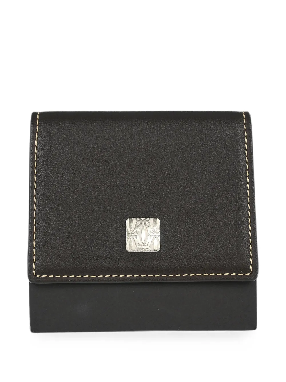 Cartier 1990-2000s logo-plaque coin purse - Braun