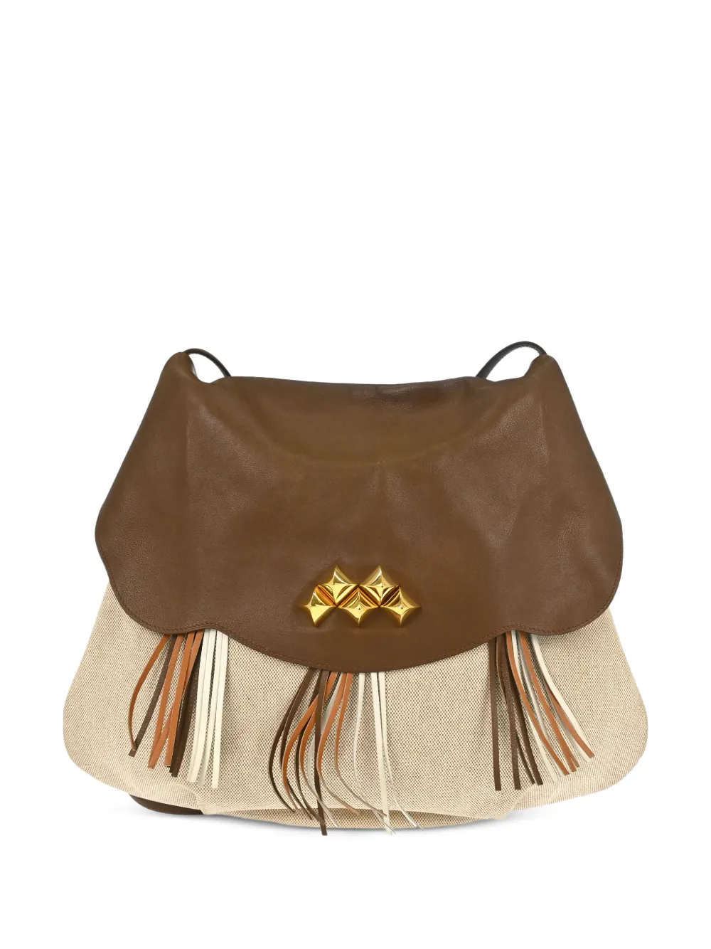 Hermès Pre-Owned 1990-2000s Barenia toile H fringe shoulder bag - Toni neutri