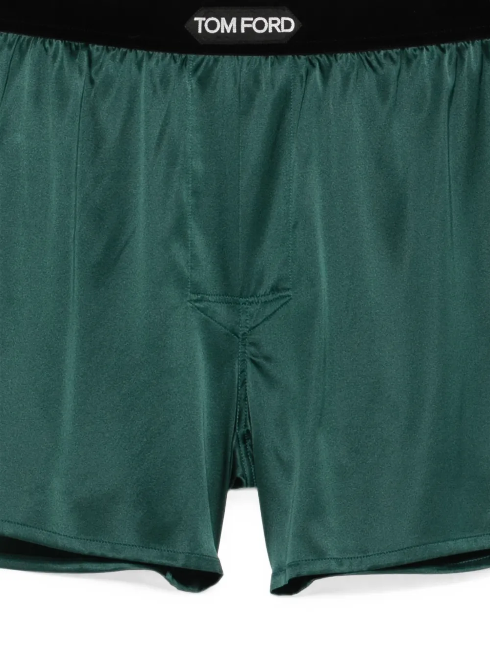 TOM FORD Zijden boxershorts met logoband Groen