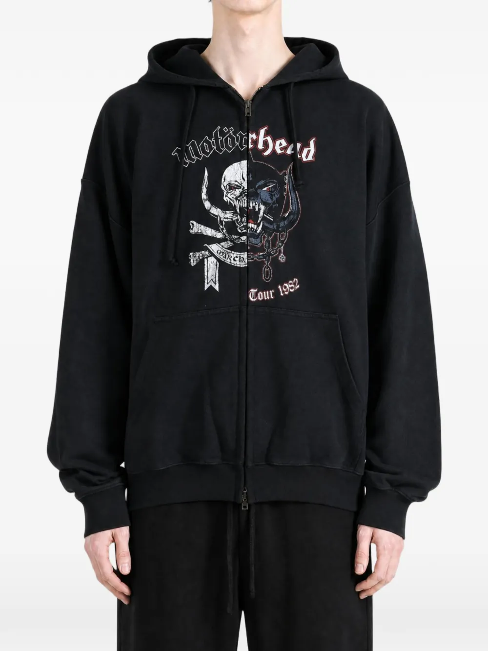VETEMENTS x Motorhead hoodie met rits Zwart