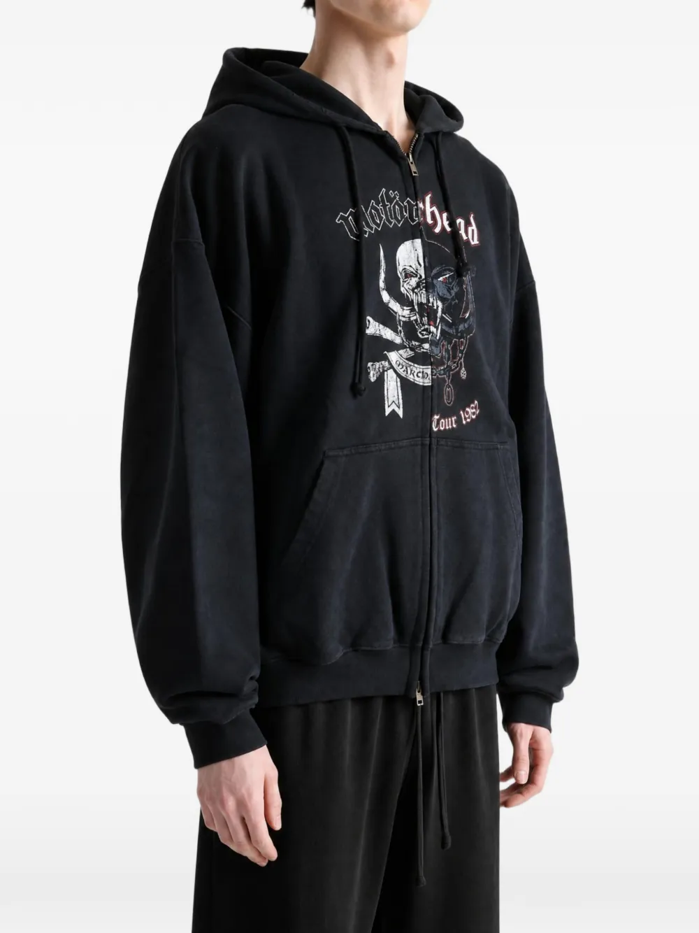 VETEMENTS x Motorhead hoodie met rits Zwart