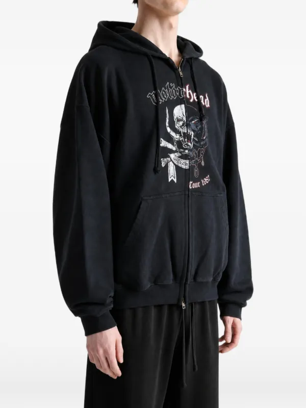VETEMENTS x Motorhead zip-up Hoodie | Black | FARFETCH JO