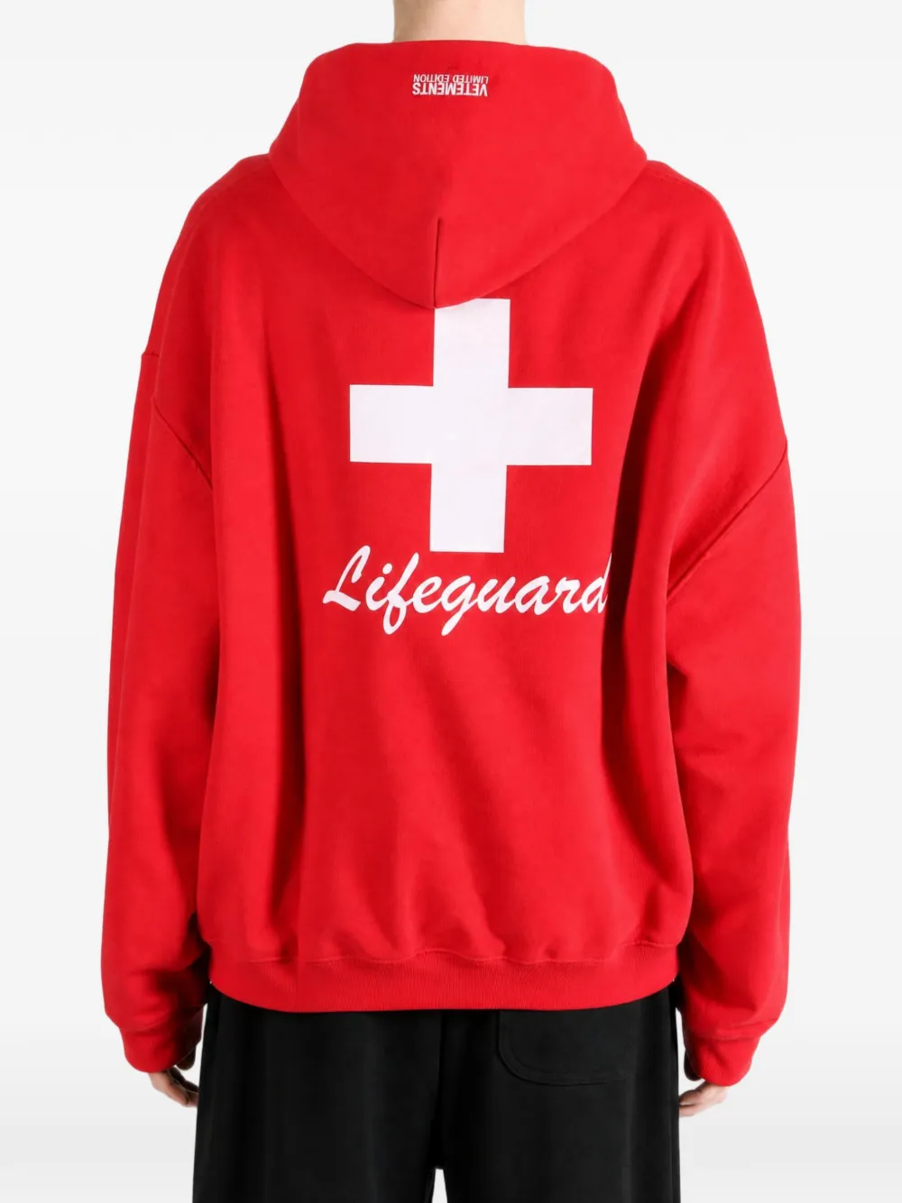VETEMENTS Hoodie met logoprint en trekkoord Rood