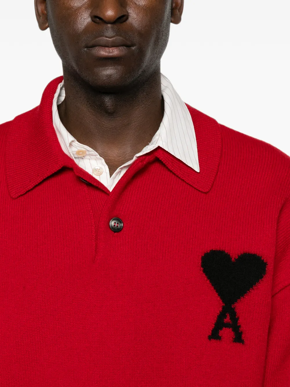 AMI Paris Poloshirt met logo Rood