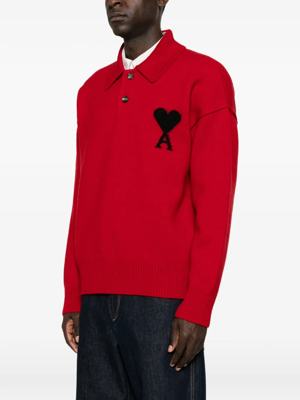 AMI Paris Poloshirt met logo Rood