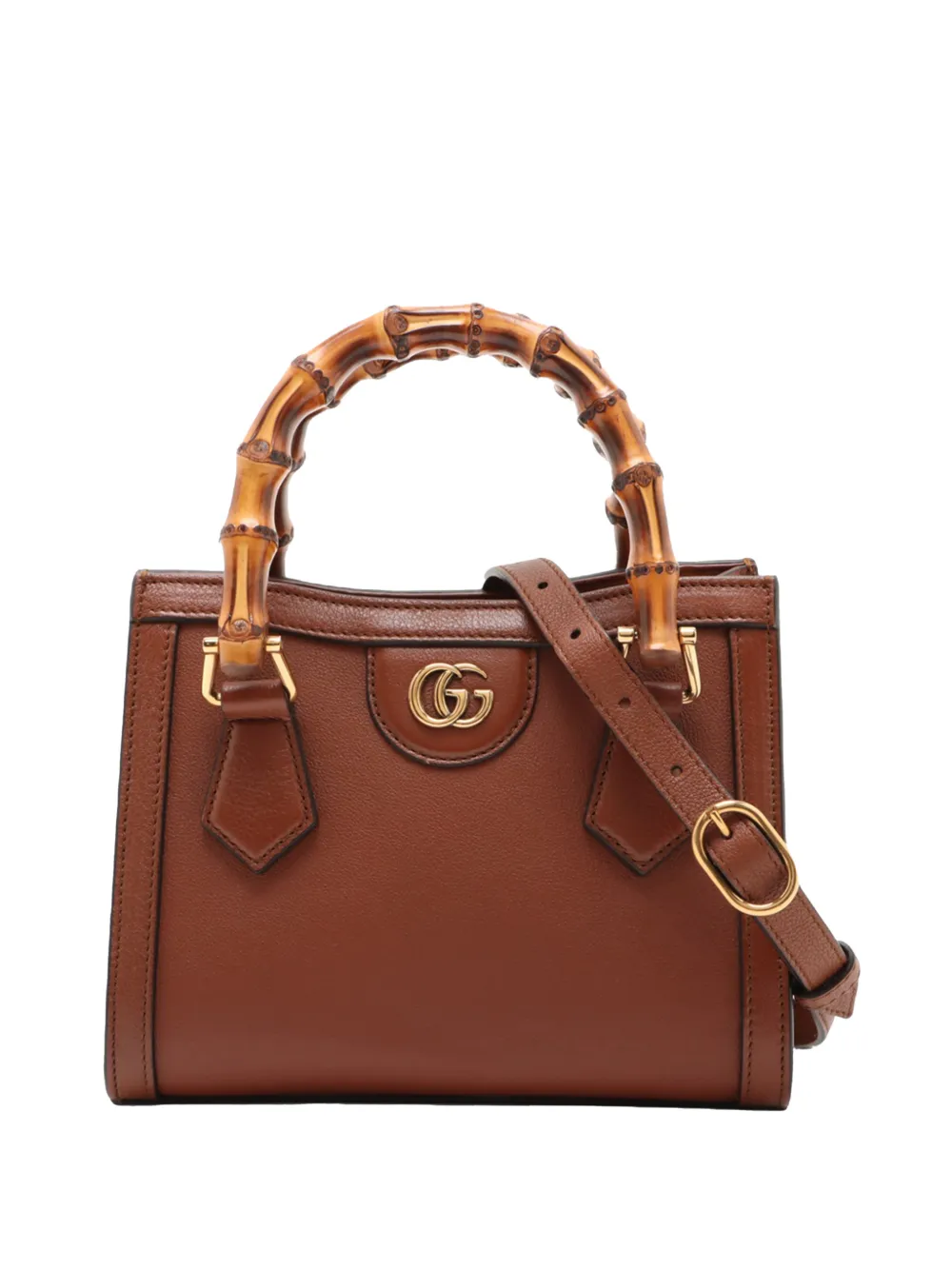 Gucci Pre-Owned 2016-2026 Mini Calfskin Bamboo Diana satchel - Braun