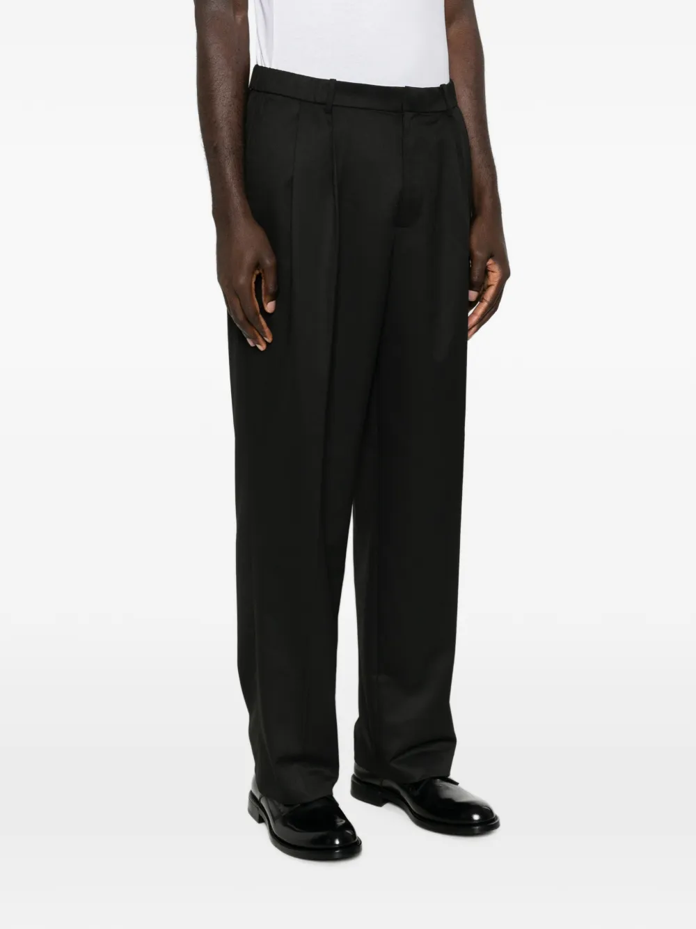 Calvin Klein Straight plooibroek Zwart