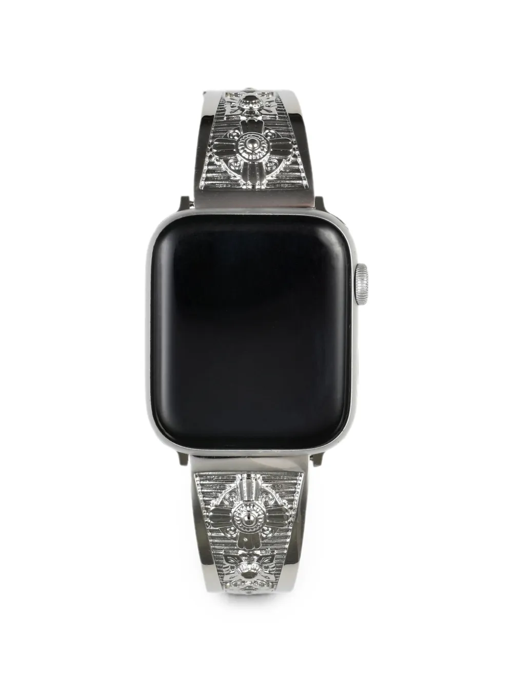 TOGA TOO engraved-motif link watch strap - Argento