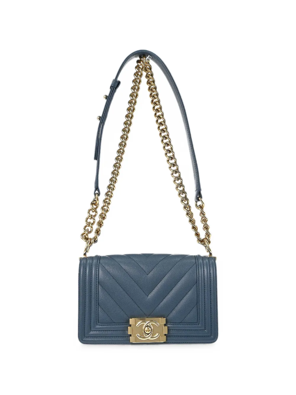 CHANEL Pre-Owned 2018 small Boy chevron-quilted shoulder bag - Blau