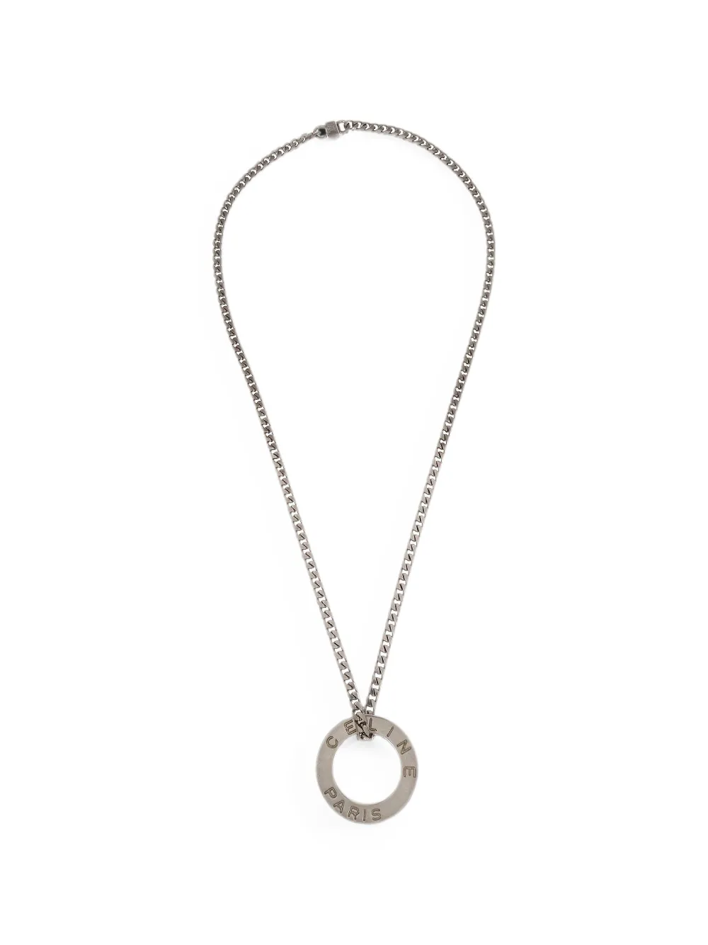 Celine Pre-Owned 1990-2000s Triomphe medallion necklace - Silber