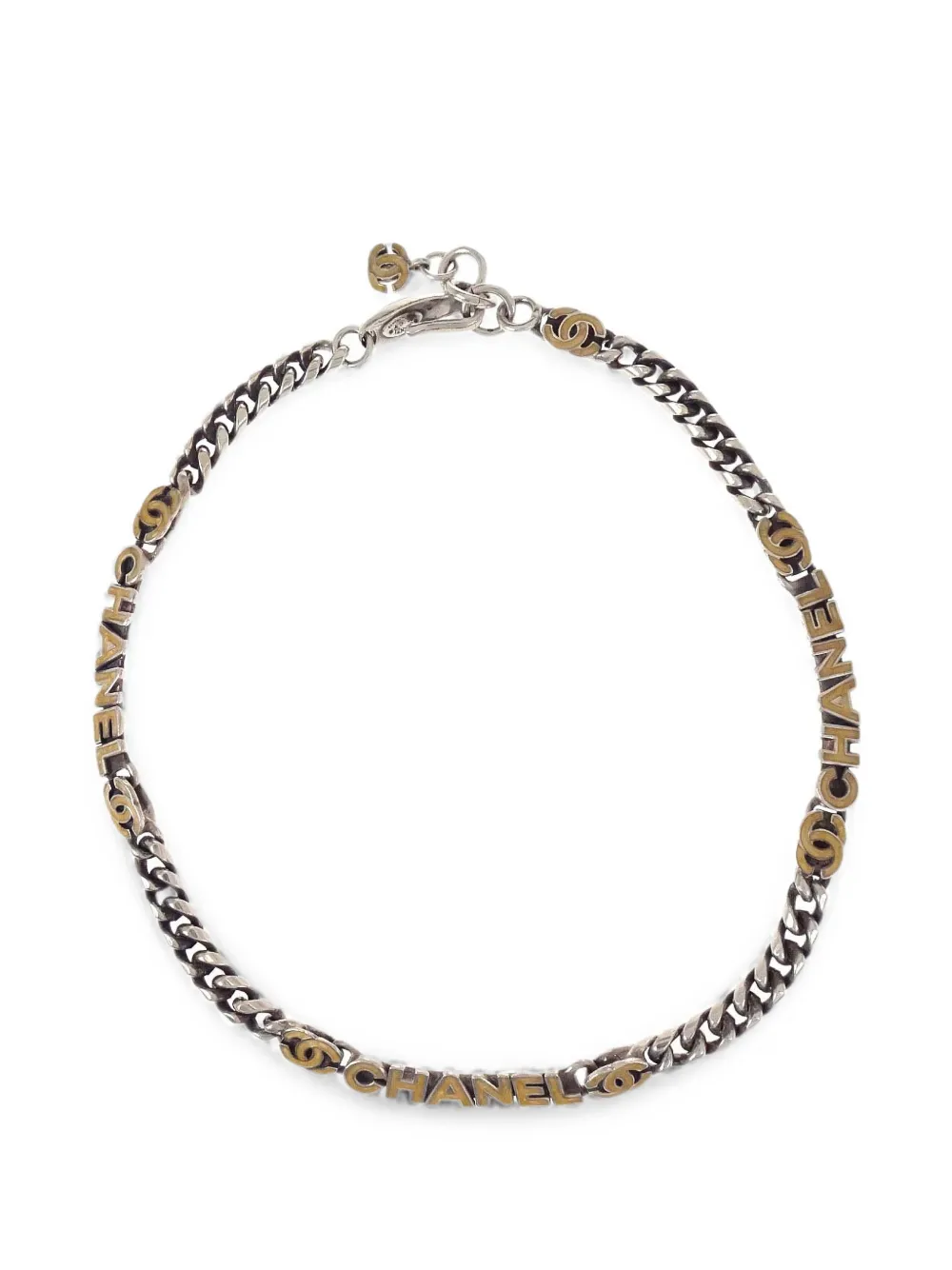 CHANEL Pre-Owned 2000 Interlocking CC curb-chain necklace - Argento