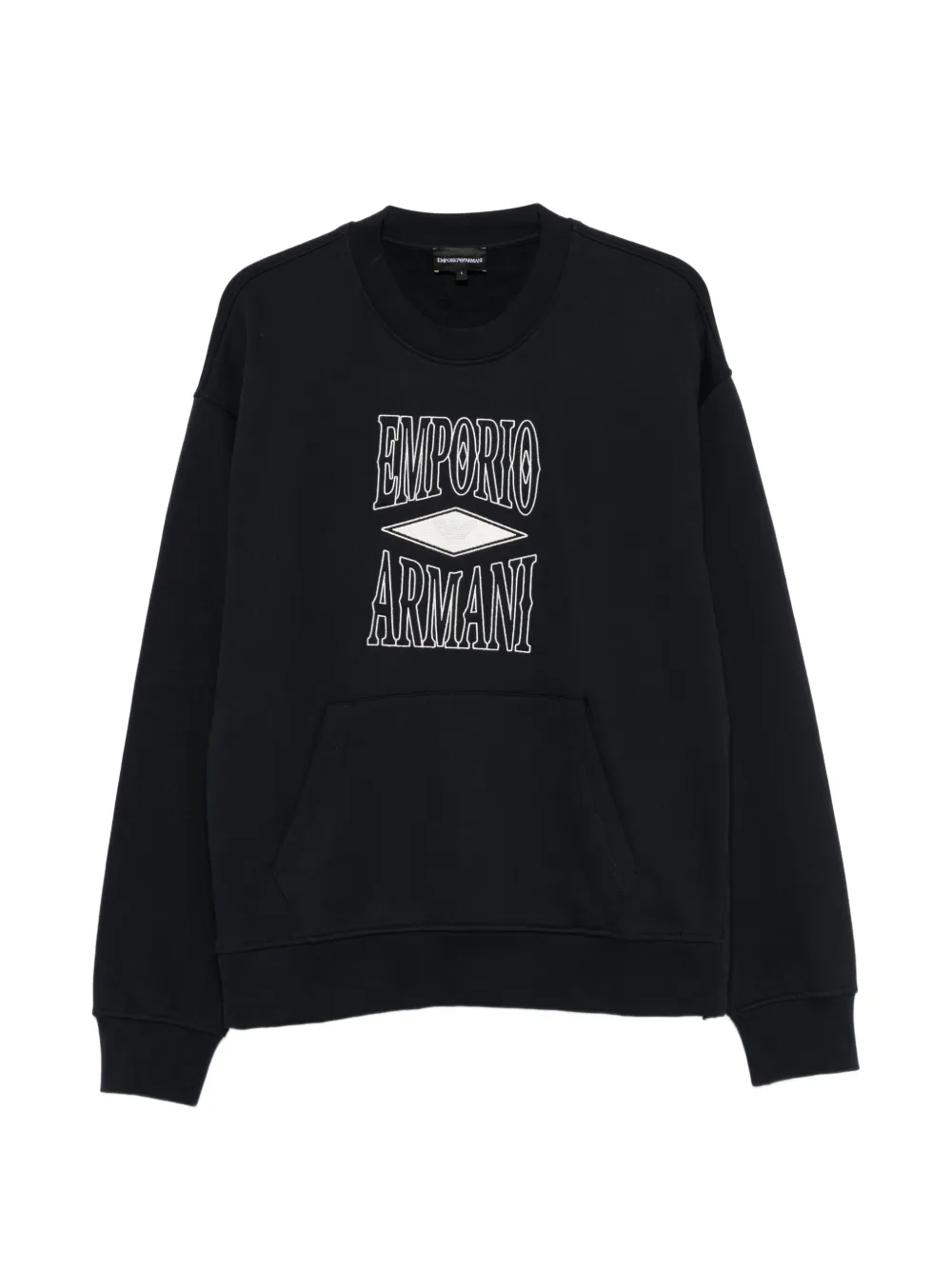 Emporio Armani logo-embroidered zip-slit sweater
