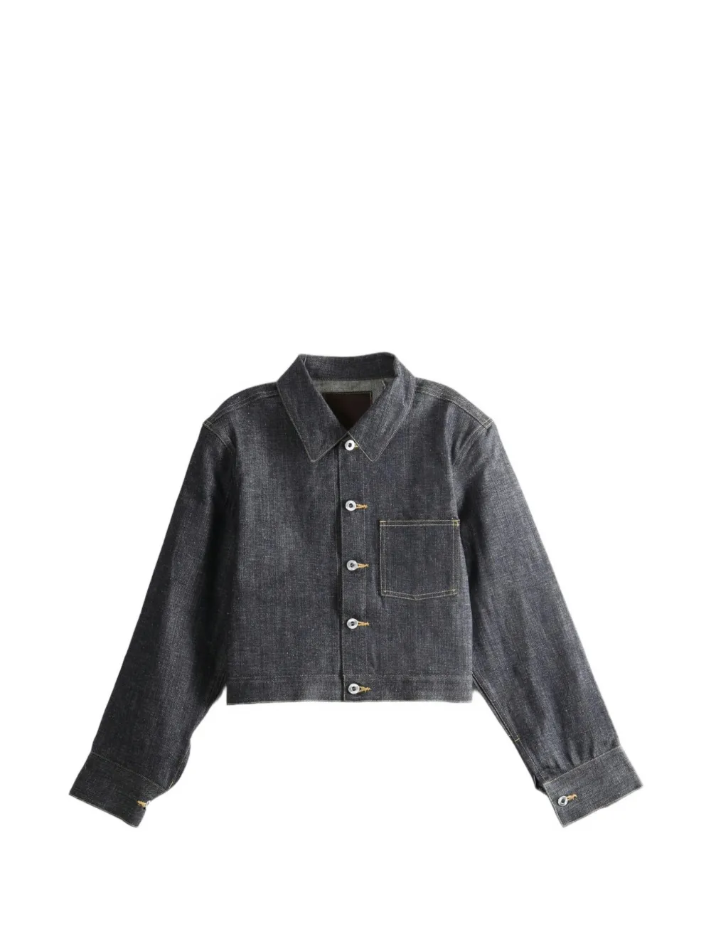 TAIGA TAKAHASHI cropped denim jacket - Blau