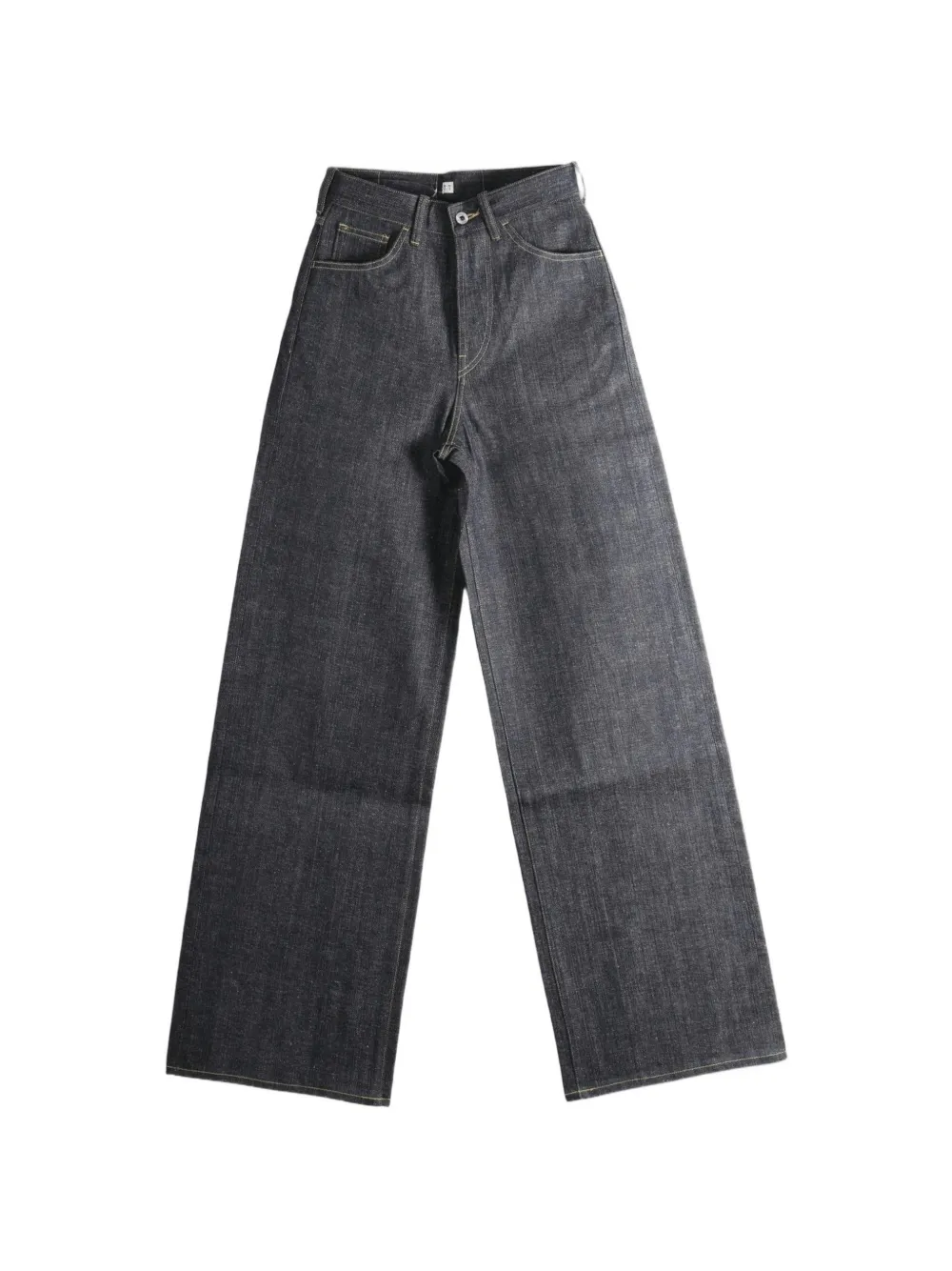 TAIGA TAKAHASHI contrast-stitching wide-leg jeans - Blau
