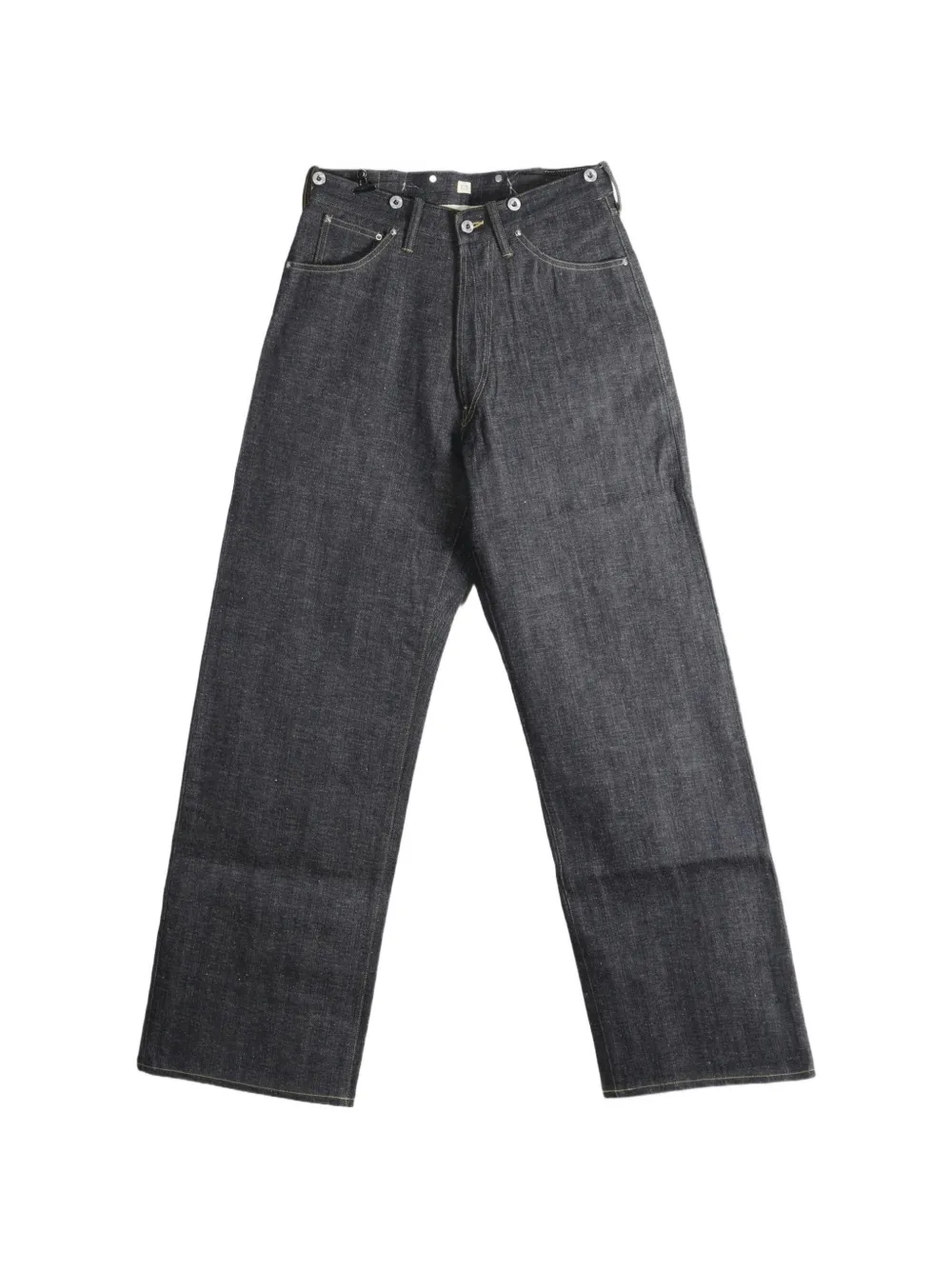 TAIGA TAKAHASHI cinch-strap straight-leg jeans - Blau