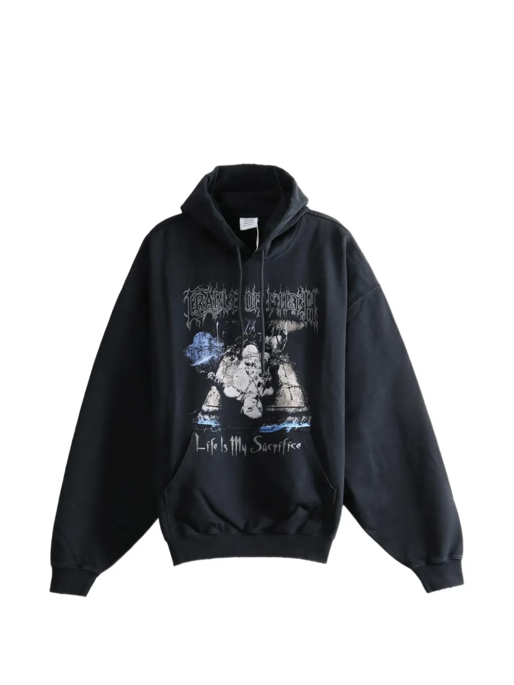 VETEMENTS graphic-print drawstring hoodie - Schwarz
