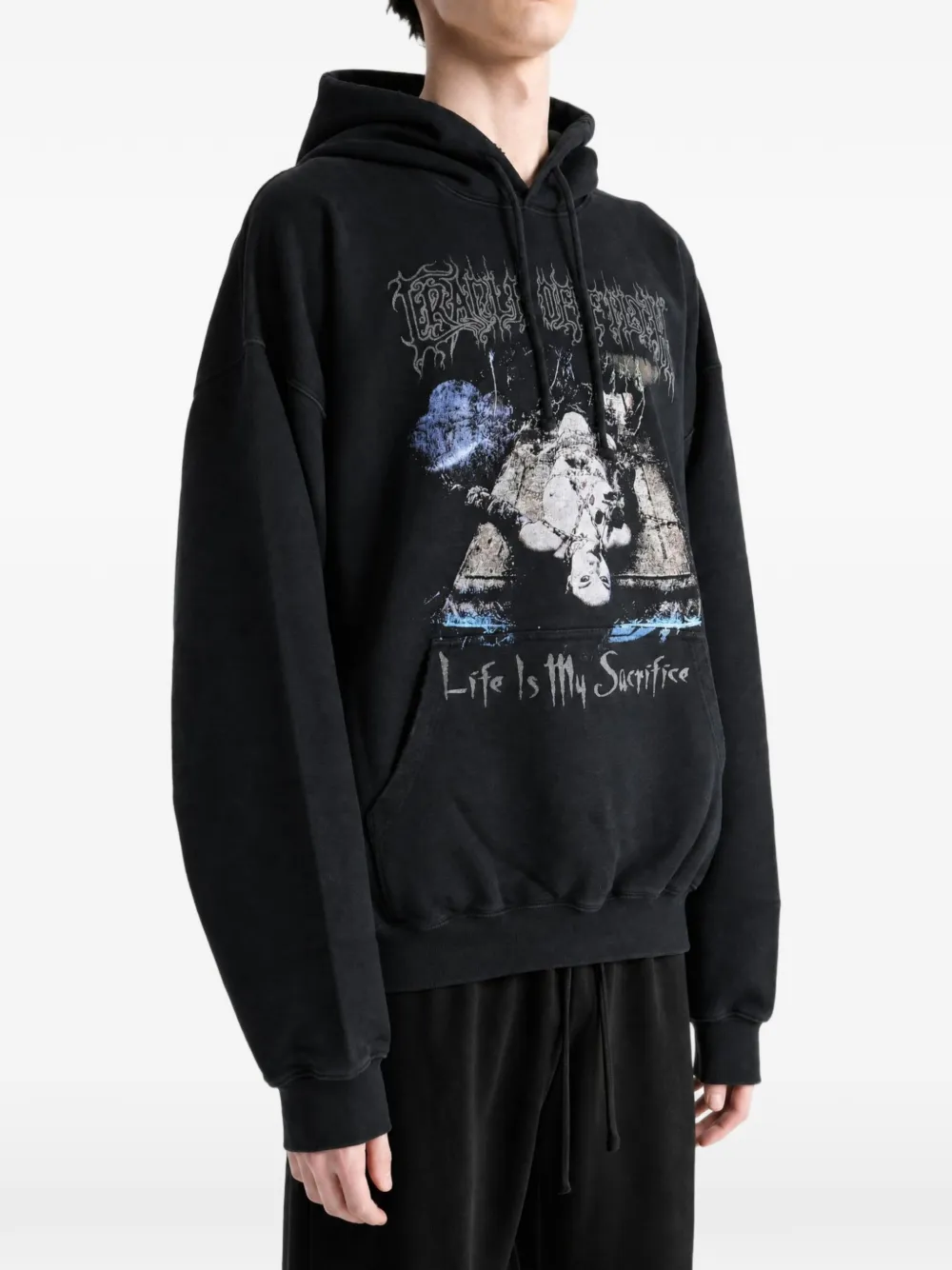 VETEMENTS Hoodie met print Zwart