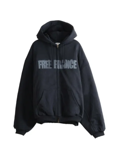 VETEMENTS graphic-print zip-up hoodie