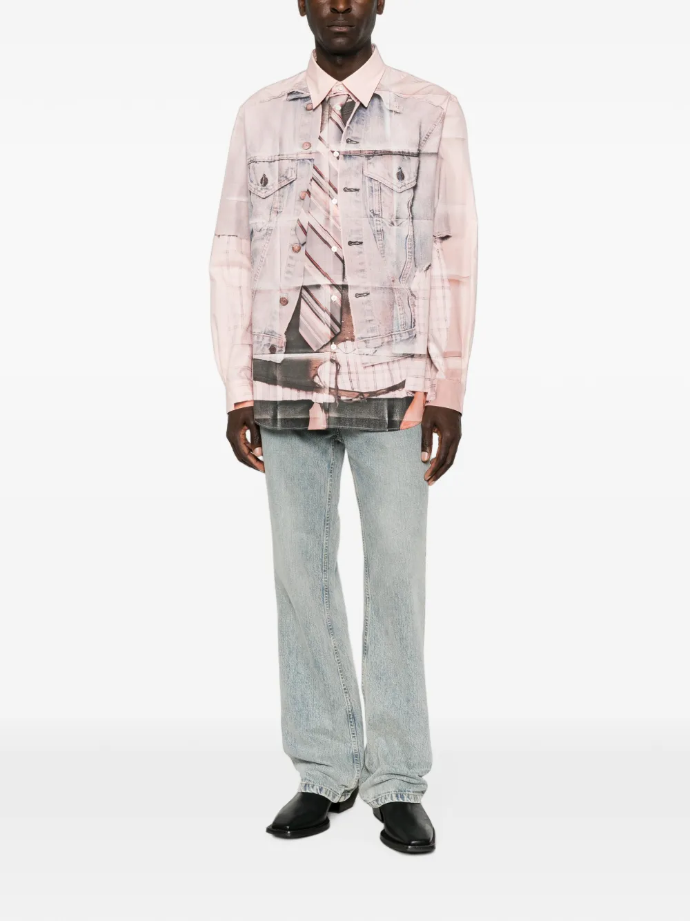 Acne Studios Printed Button-up Shirt in Pink, view 2