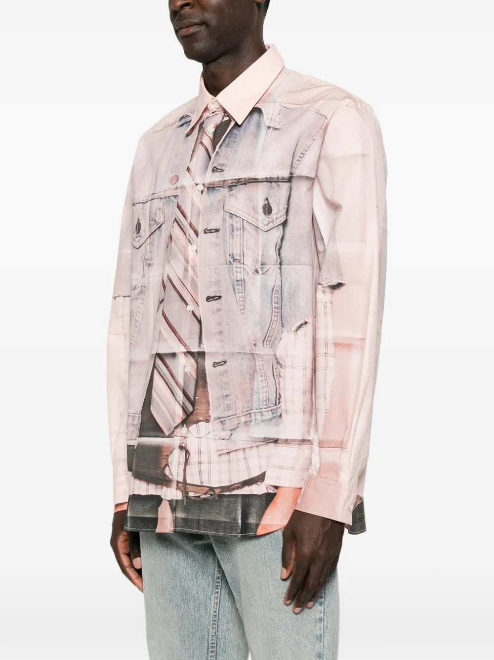 Acne Studios Printed Button-up Shirt in Pink, view 3