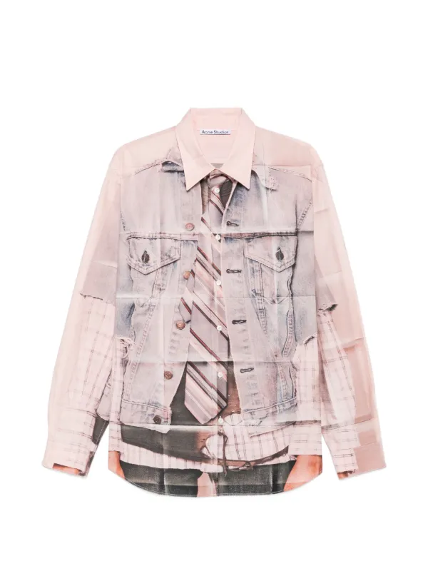 Acne Studios Printed Button-up Shirt in Pink