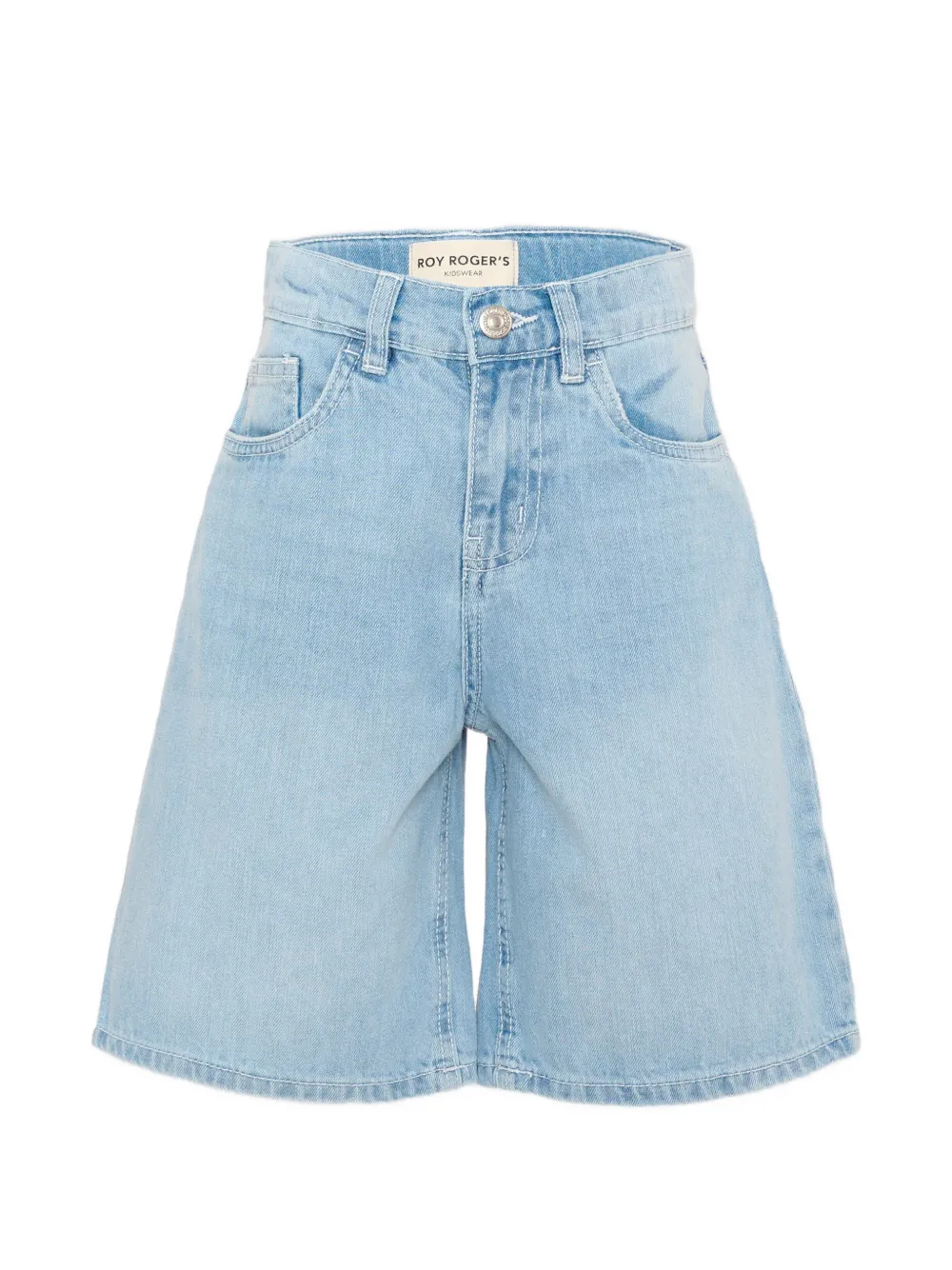 Roy Rogers Kids logo-patch denim shorts - Blu
