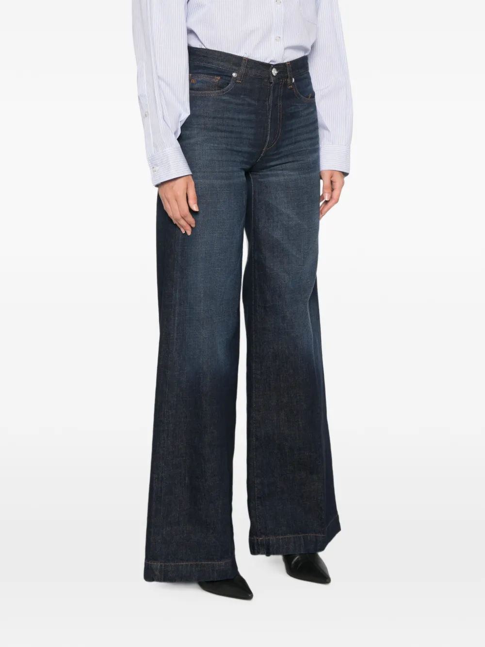Nine In The Morning Nadia jeans met wijde pijpen Blauw